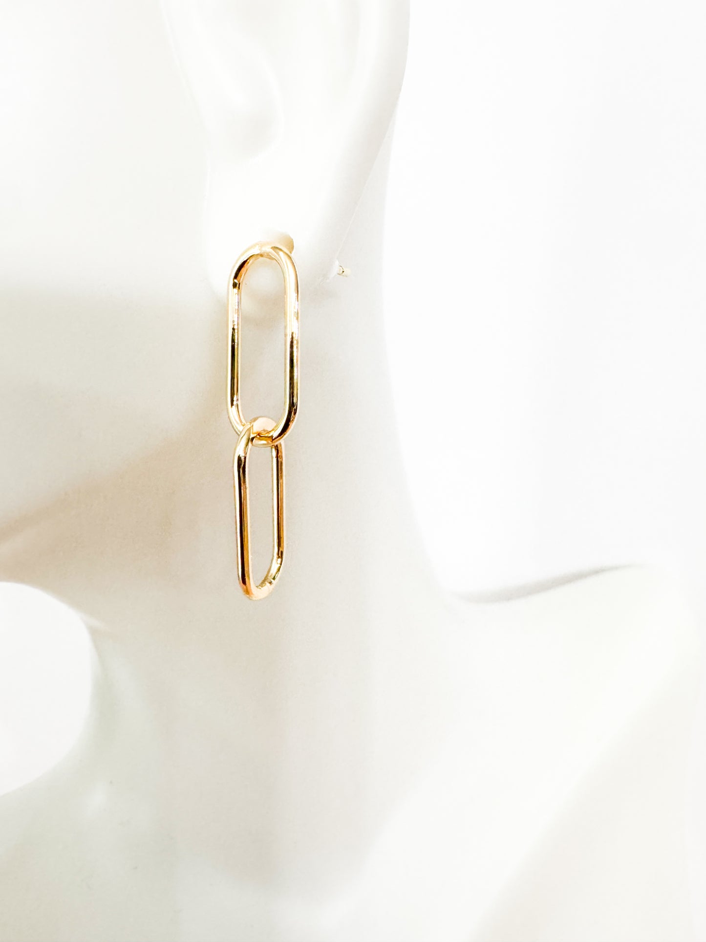 gold link earrings