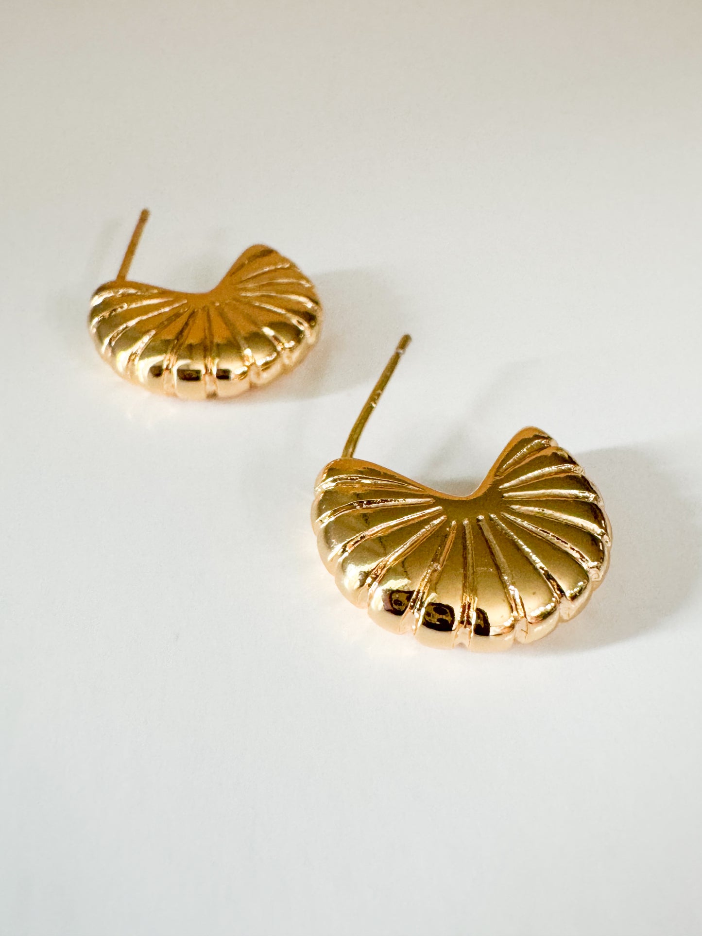 gold shell earrings