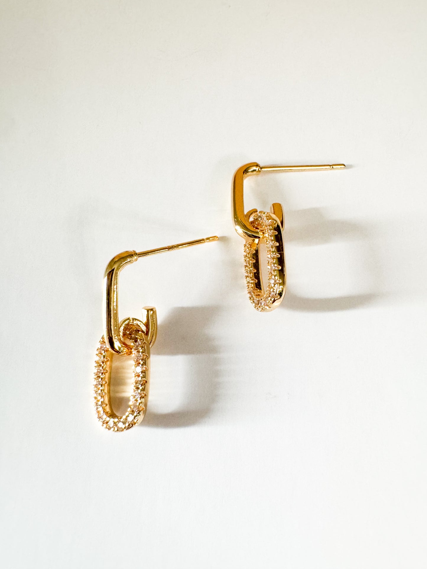 oval cubic zirconia pave earrings