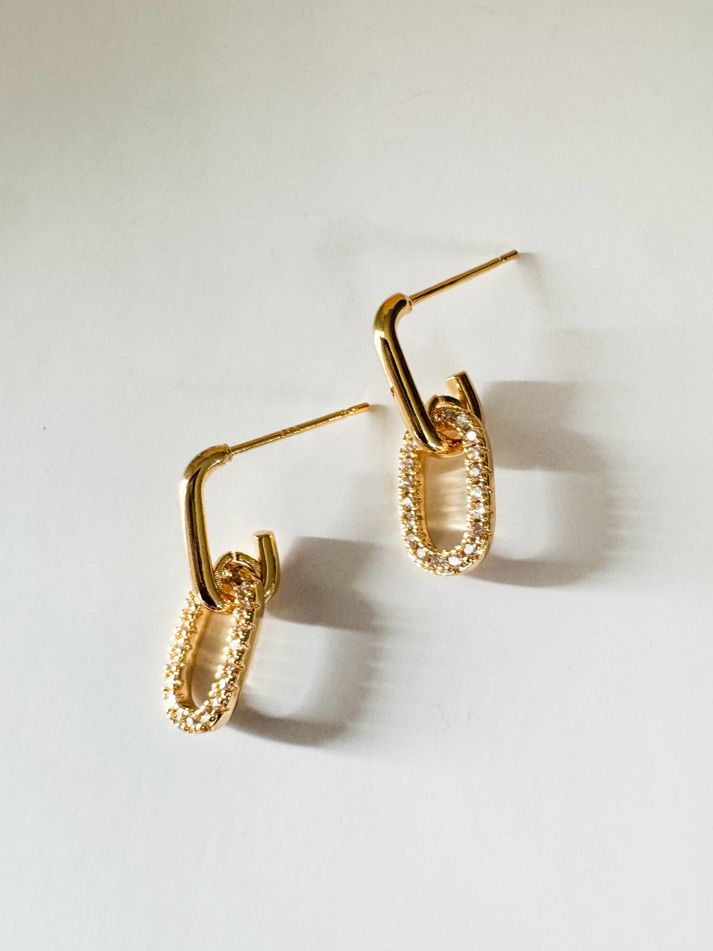 oval cubic zirconia pave earrings