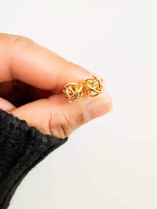 mini gold wire ball studs